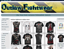 Tablet Screenshot of outlawfightwear.com